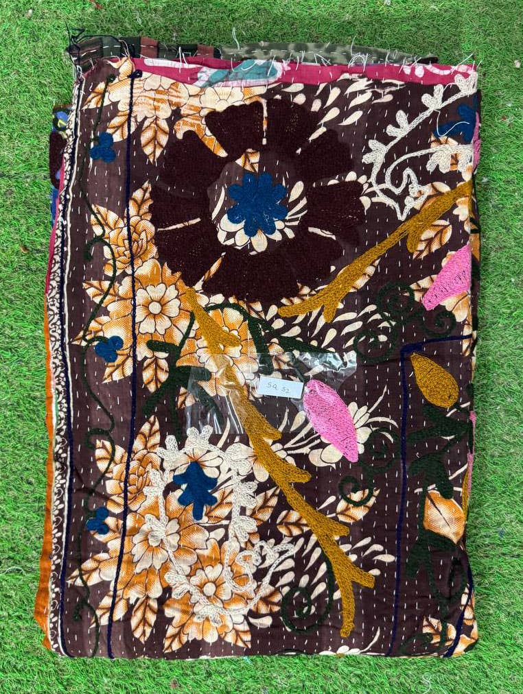 GYPSY STUDIO - Wholesale Quilt - Cotton Kantha Handcrafted Quilt Floral Embroidery Quilts 7