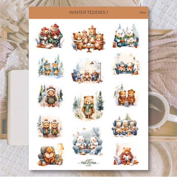 Plan & Plot Studio - Wholesale Sticker - Winter Teddies 1 | Stickers