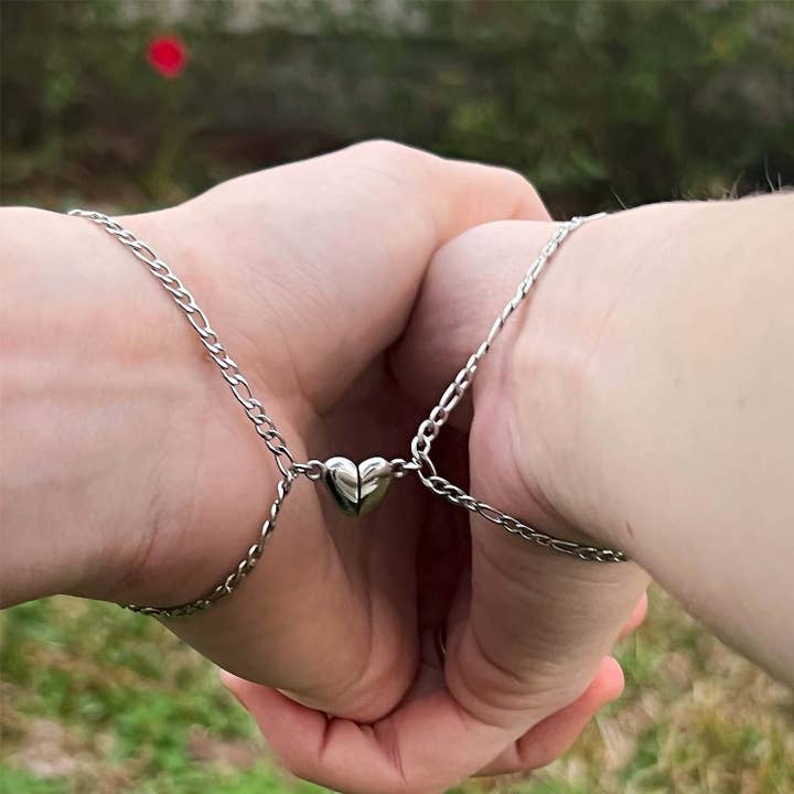 WJW - Wholesale Clasp - 18K Gold PVD Stainless Steel Heart Magnetic Clasp 5