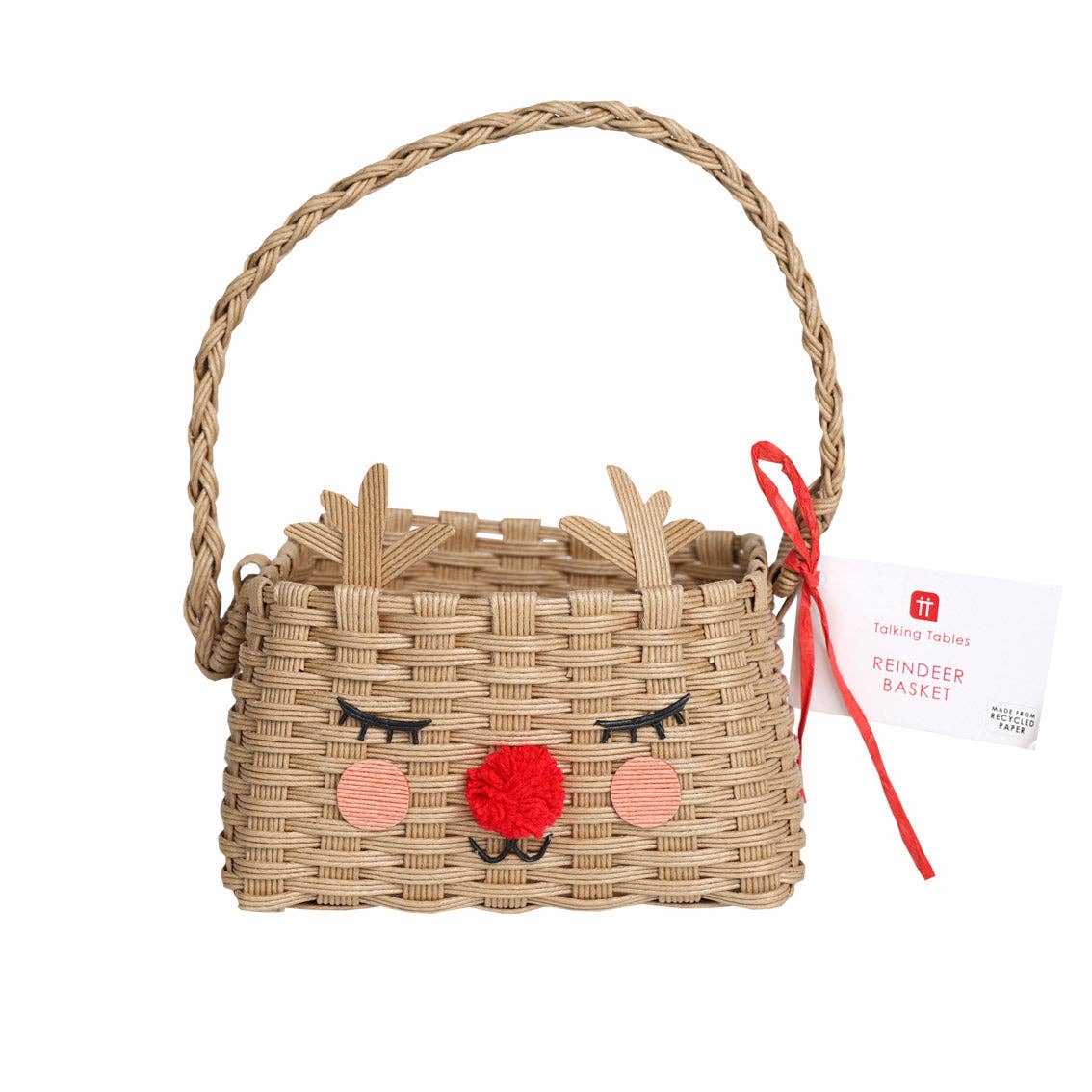 Talking Tables EU - Wholesale Basket - Christmas Recycled Reindeer Shaped Basket | Novelty Gifts |1