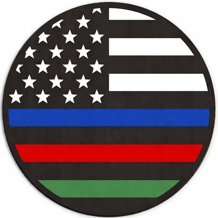 First Responders Flag Door Hanger DIY | Wood Sign | Home for wholesale by Kate's Blanks