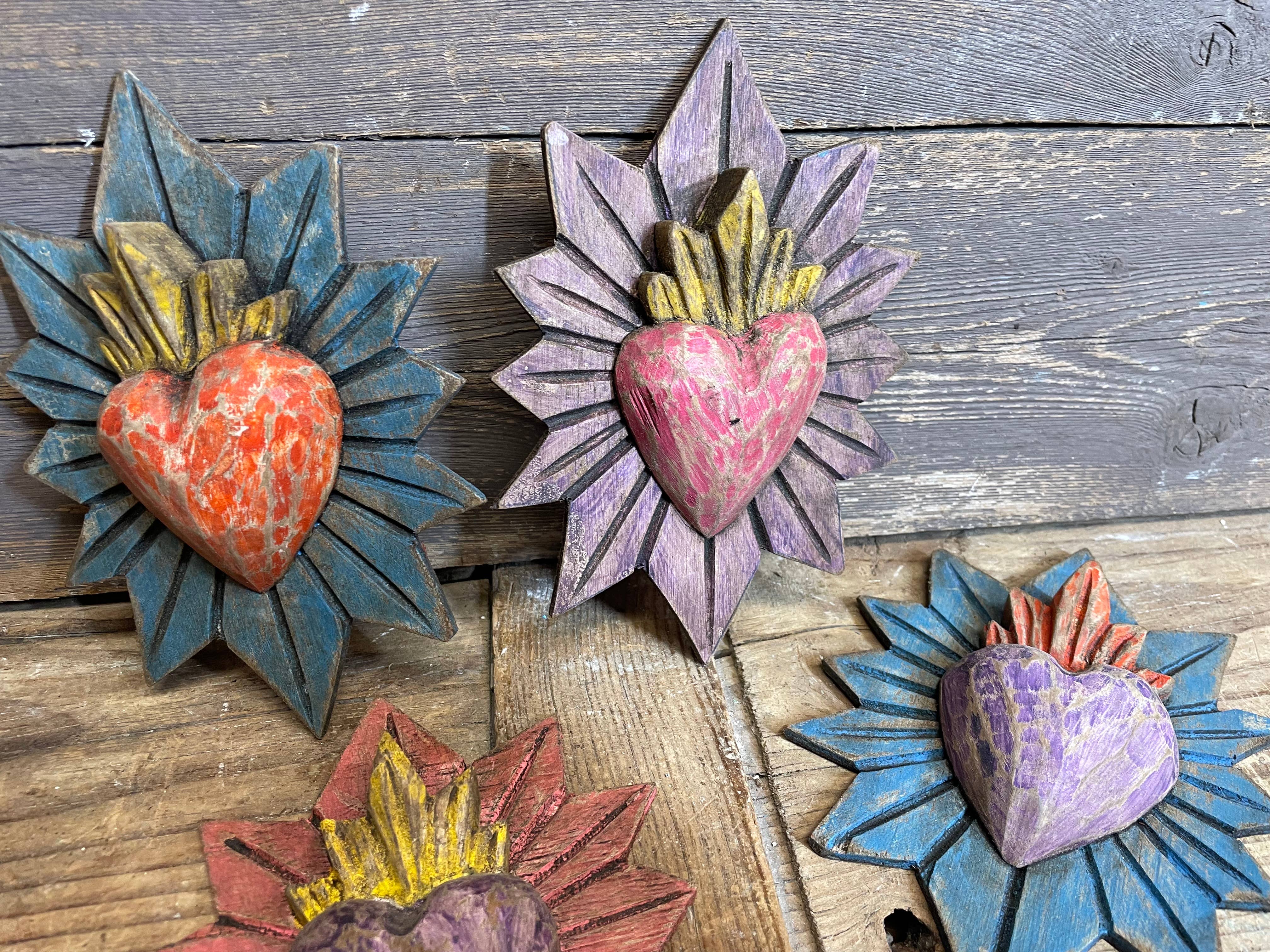 My Amigos Imports - Wholesale Wall Decor - Kids & Baby - Sacred Heart Carved Wall-ER-5Wx7H-Assorted Colors3