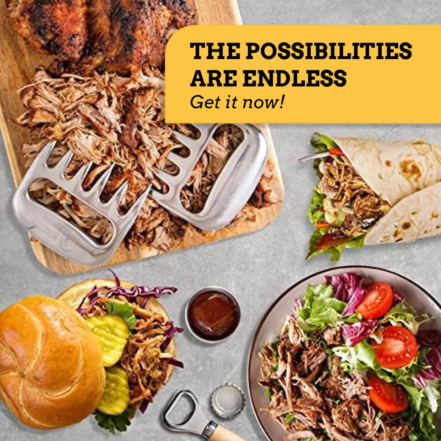 My Wholesale Warehouse - Wholesale Kitchen Tool/Gadget - Mountain Grillers Meat Claws For BBQ & Home - Stainless Steel - 1 Pair8