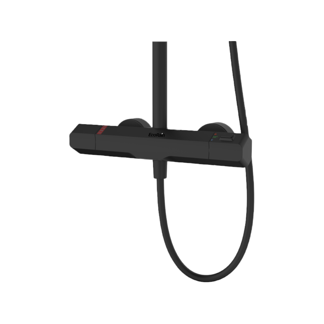 EcoRain - Wholesale Shower Head - Rain Shower Set Cas - Black1