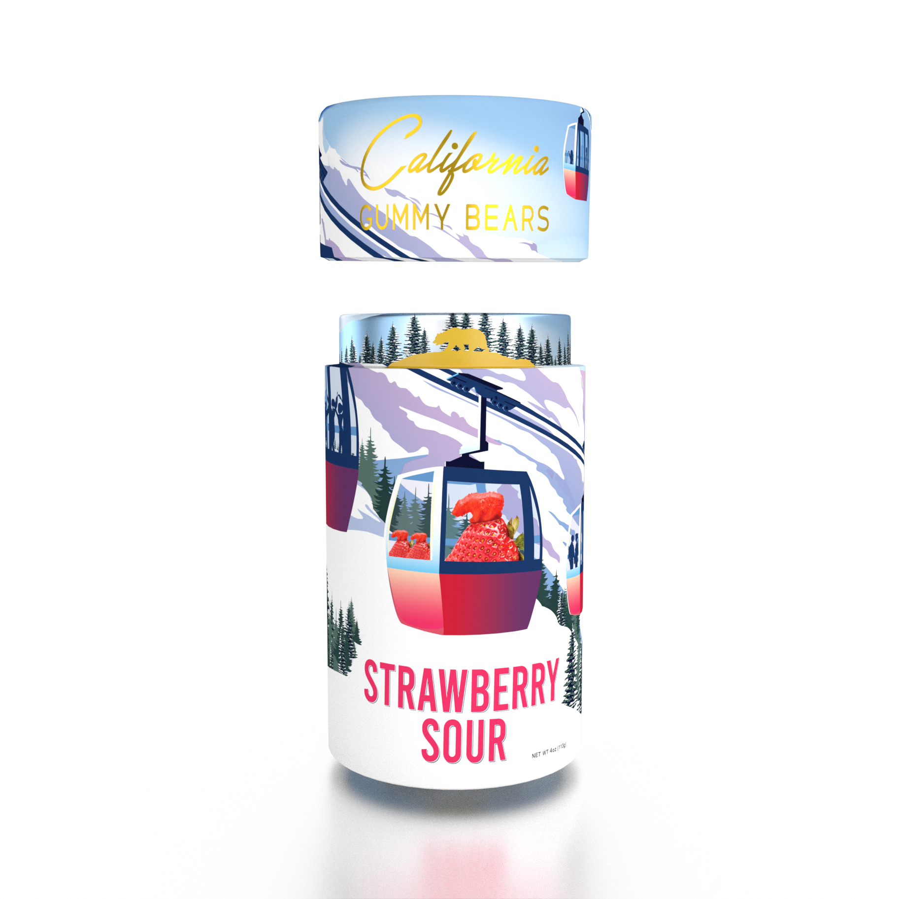 California Gummy Bears - Wholesale Gummy - Holiday Sour Strawberry - Biologisch, Vegan - Cadeautips voor Kerstsokken2