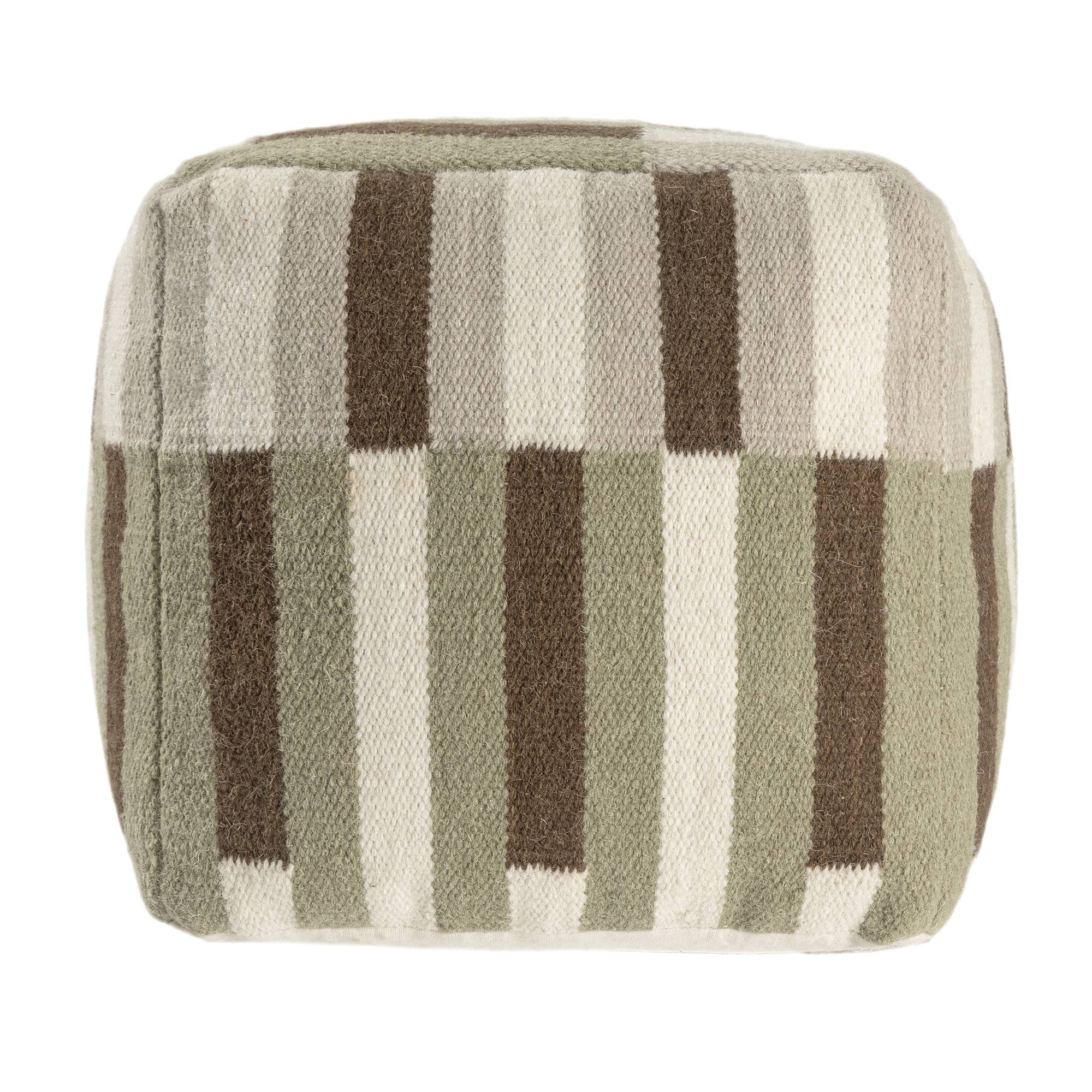 LR Home - Wholesale Pouf - Modern Ivory/Brown Geometric Indoor Pouf2