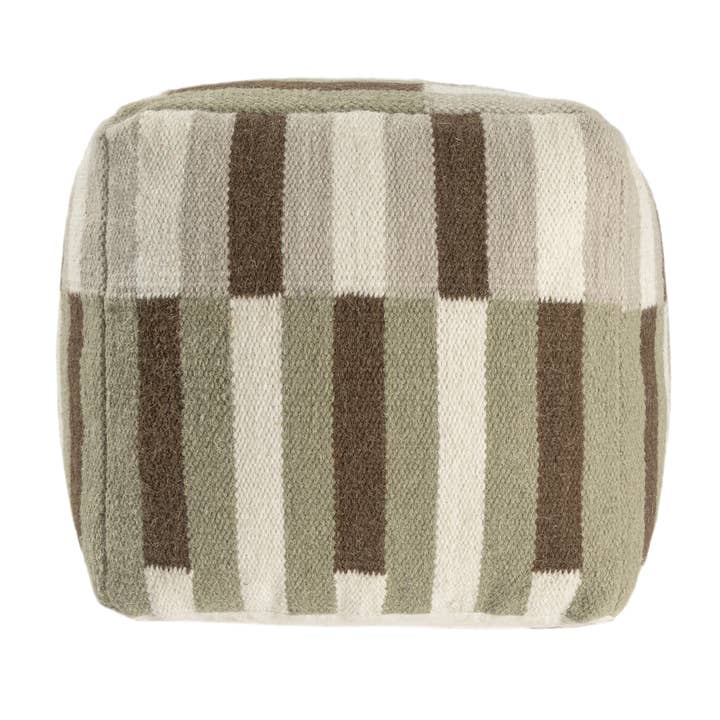 LR Home - Wholesale Pouf - Modern Ivory/Brown Geometric Indoor Pouf2