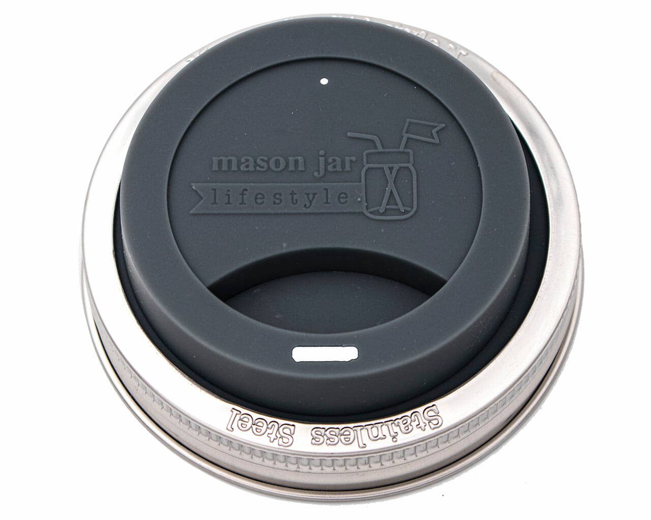 Mason Jar Lifestyle - Vente Couvercle de boisson - Couvercle en silicone avec bande en acier inoxydable pour bocaux18