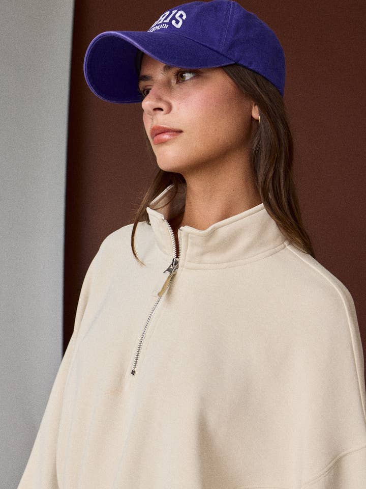 Papermoon - Wholesale Sweatshirt - Women's - PT51198 - Quarter Zip Pullover Top1