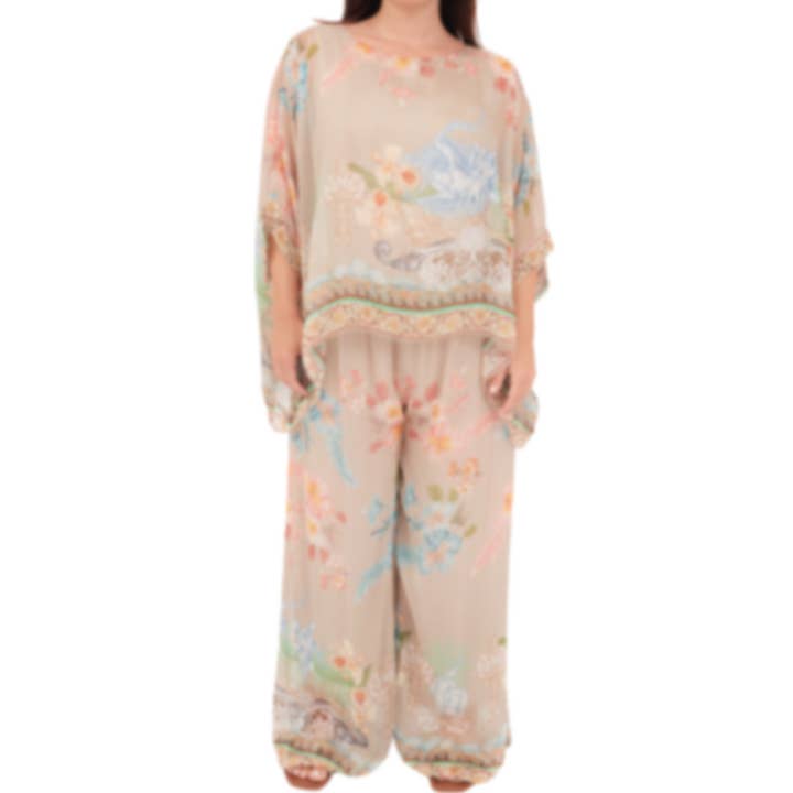 278074/803075 Beige Vera May Italian Silk Set for wholesale by VeraMay