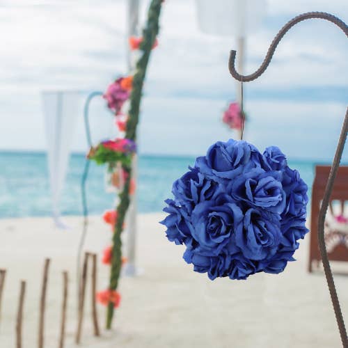 Larksilk - Wholesale Artificial Flowers - Royal Blue Silk Rose Picks | 50 Pack - 8In X 3In.