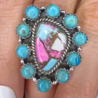 Krush Kandy - Wholesale Cocktail/statement ring - Stunning Krush Exclusive Pink Turquoise Rings MADE TO ORDER7