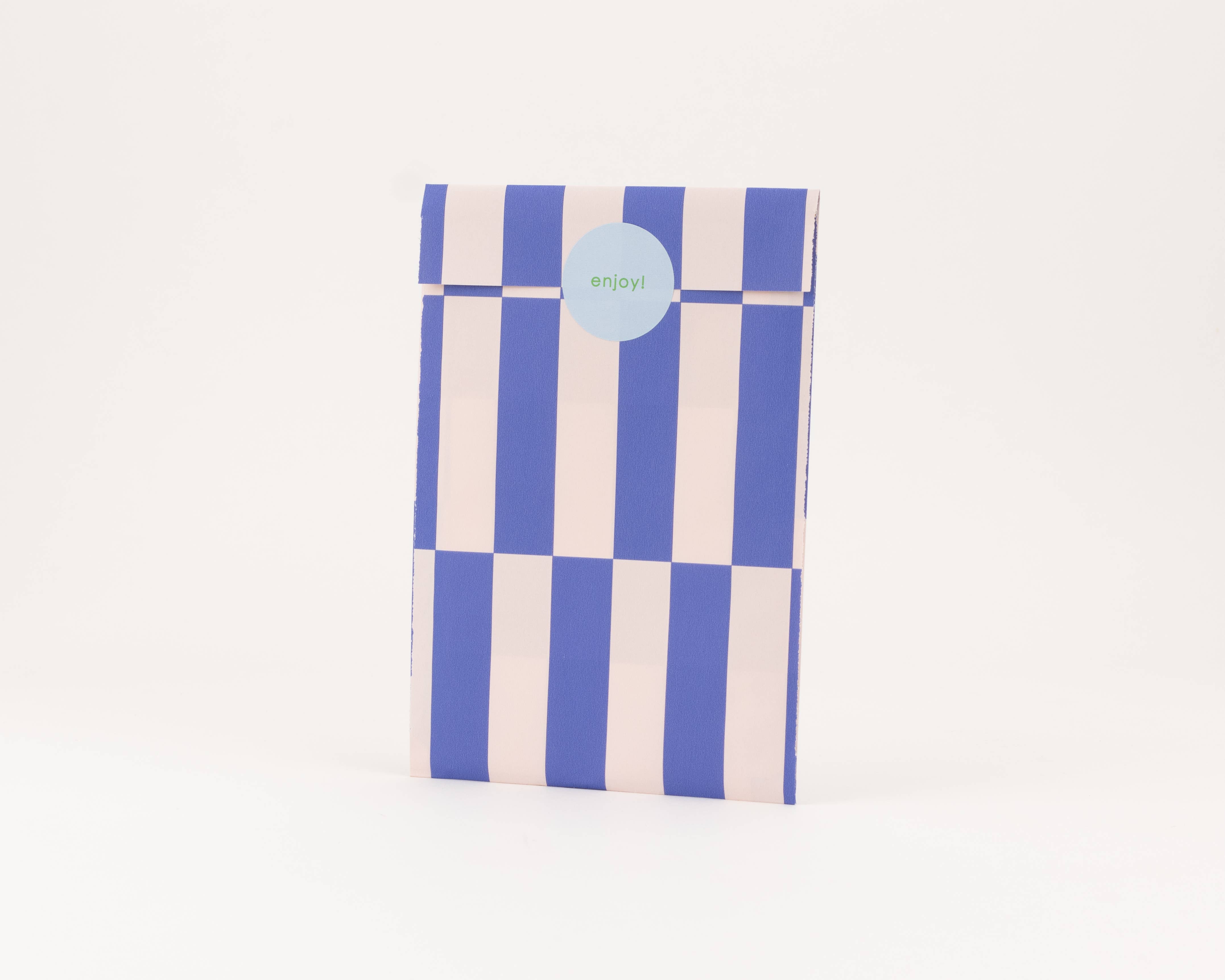 liebevoll verpackt – Engroshandel Gavepose – Papirposer Bold Stripes, Blå3