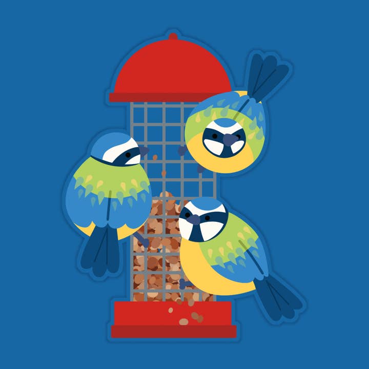 Eurasisk blåmes vinylklistermärke | Fågel vinylklistermärke för wholesale av Laura Illustrates