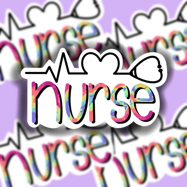Batikaufkleber „Krankenschwester“, Regenbogen für den Großhandel von Buzz Tie Dye Creations