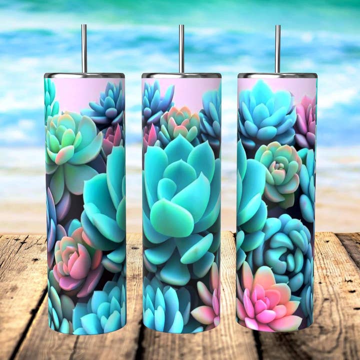 SUCCULENT TUMBLER for wholesale by Mama’s Grit and Grace