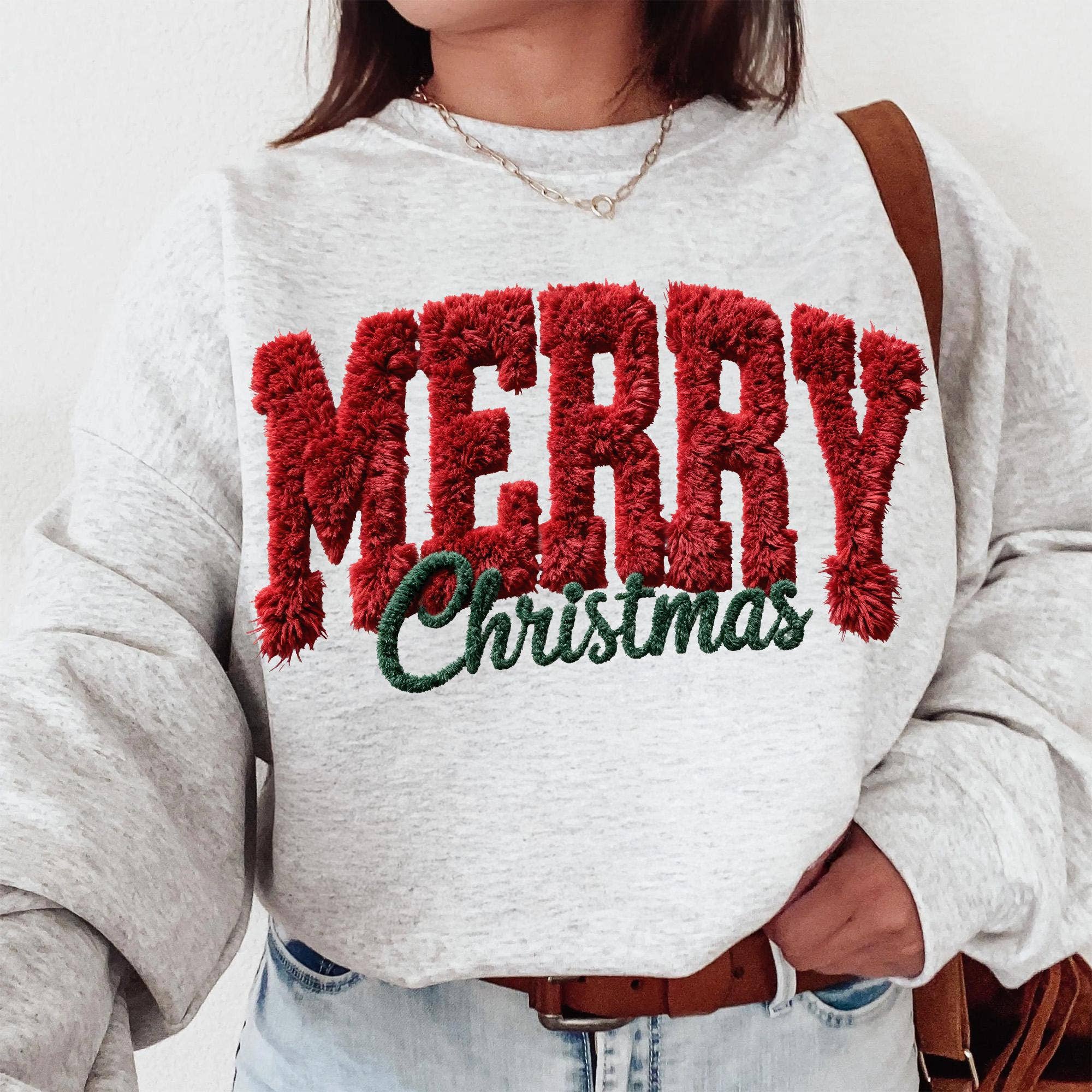 Glaime - Wholesale T-Shirt (Graphic) - Women's - Comfort Colors Merry Christmas Shirt, Latch Hook Yarn Xmas7