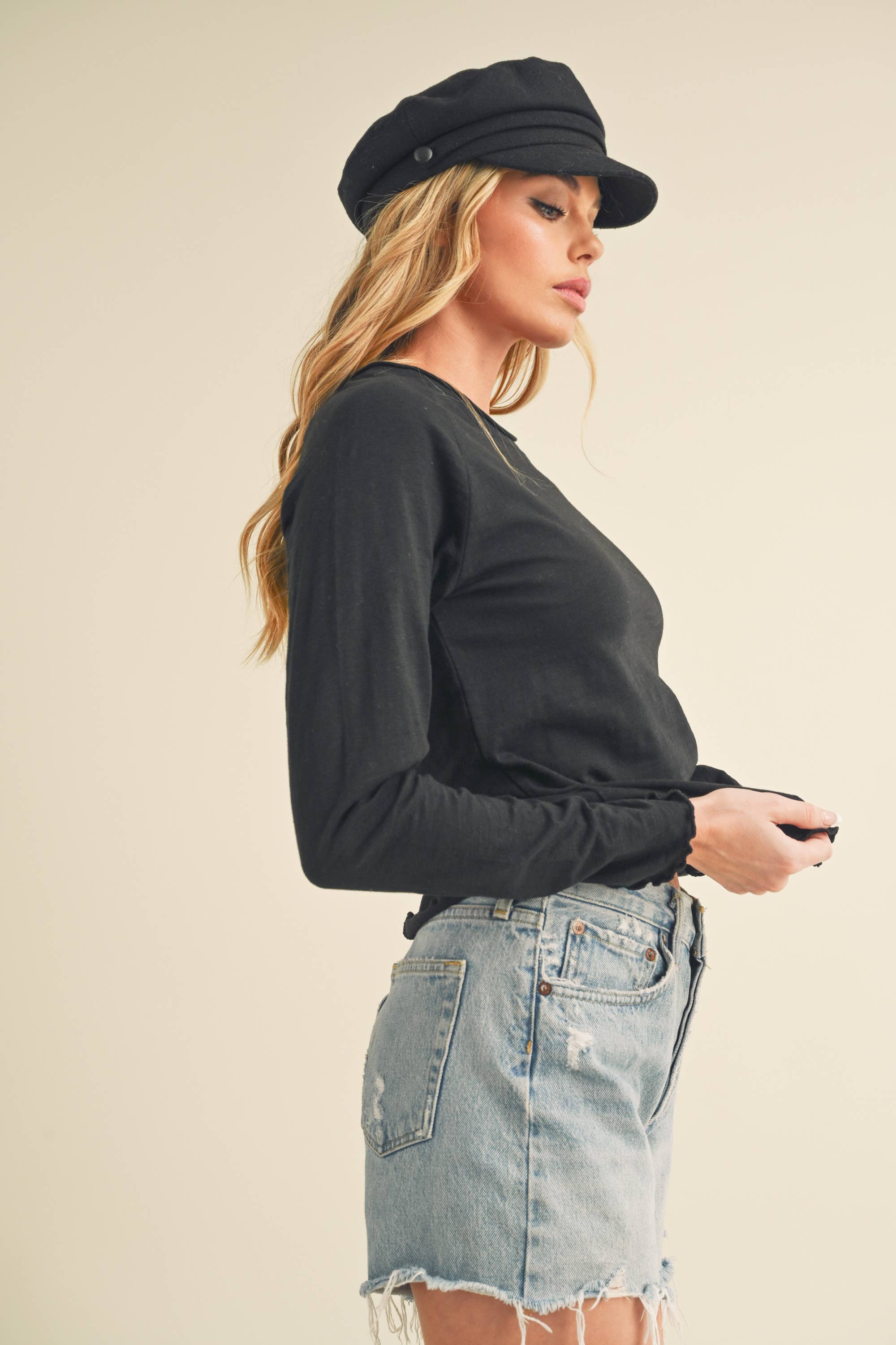 AEMI + CO - Wholesale Knit Top - Women's - 8288DN Gwen Baby Long Sleeve Top 51