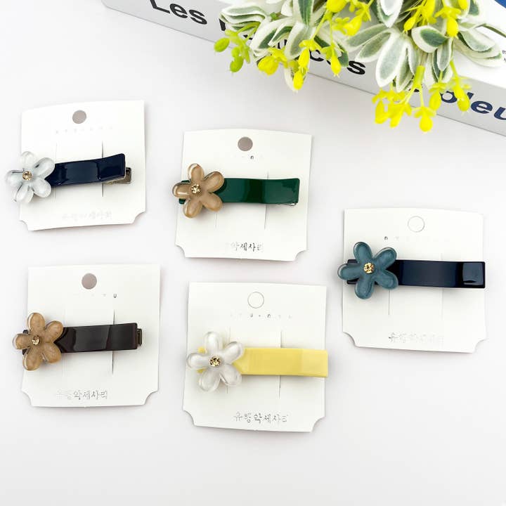 TheDivaSoap – wholesale Hårklämma - Dam – Klar acetat blomma hårklämma, Delikat blomstersidoklämma6