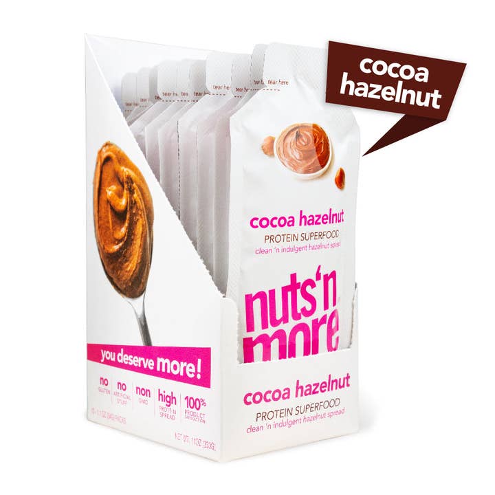 Nuts 'N More - Wholesale Snack Bar - Cocoa Hazelnut High Protein Peanut Spread - 10 Pack Snack Size