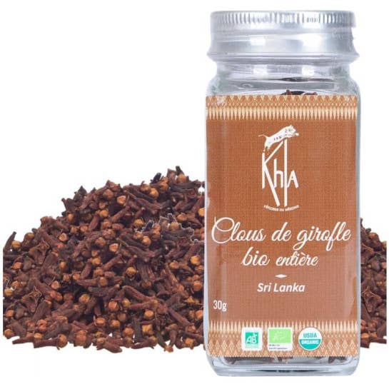 Khla - L'épicerie du Mékong – wholesale Dried spice – Cloves - Organic - Whole - 30g - Jar4