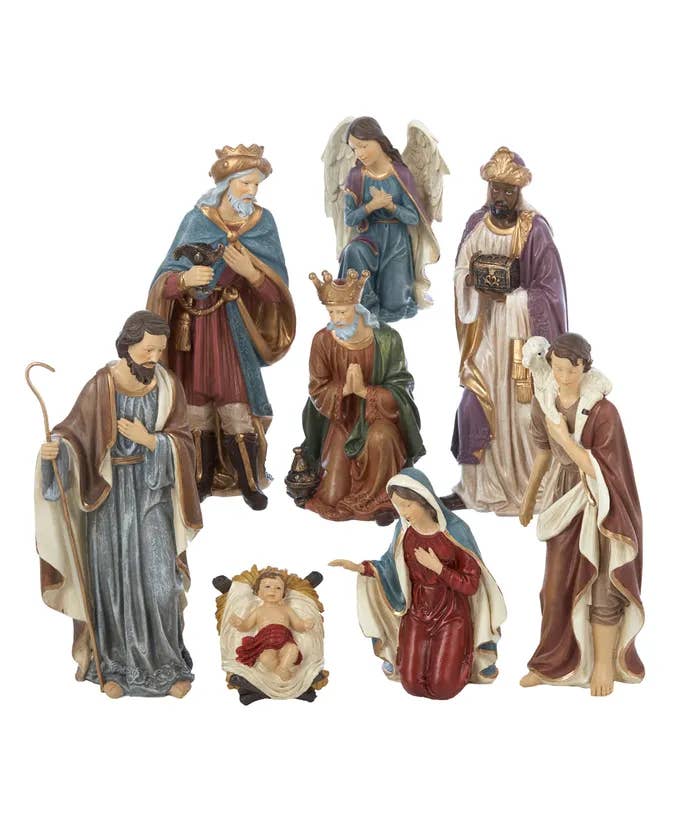 Kurt S. Adler, Inc. - Wholesale Nativity Scene Decor - 9"RESIN NATIVITY SET 8PC