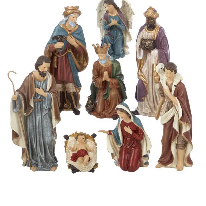Kurt S. Adler, Inc. - Wholesale Nativity Scene Decor - 9"RESIN NATIVITY SET 8PC0