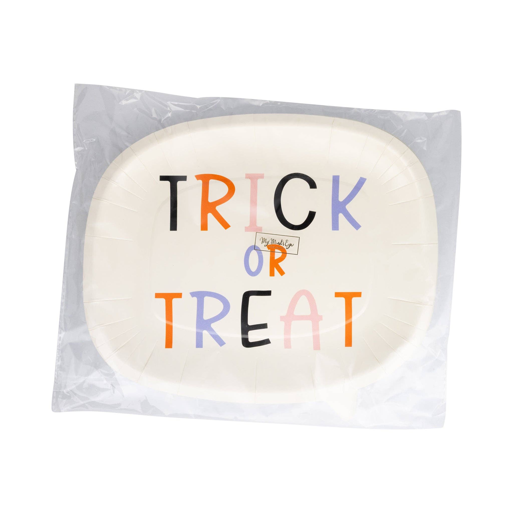My Mind’s Eye - Wholesale Disposable Plate - GVP1241 - Trick or Treat Word Bubble Shaped Paper Plate6