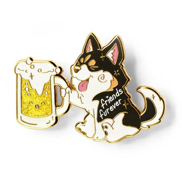 Épinglette en émail Friends Furever Husky, cadeau pour la fête des pères, maman chien pour la vente par Flair Fighter
