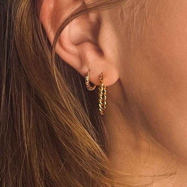 Vivaz - Fine Jewellery - Vente Créoles - Créole torsadée « Nora » plaquée or