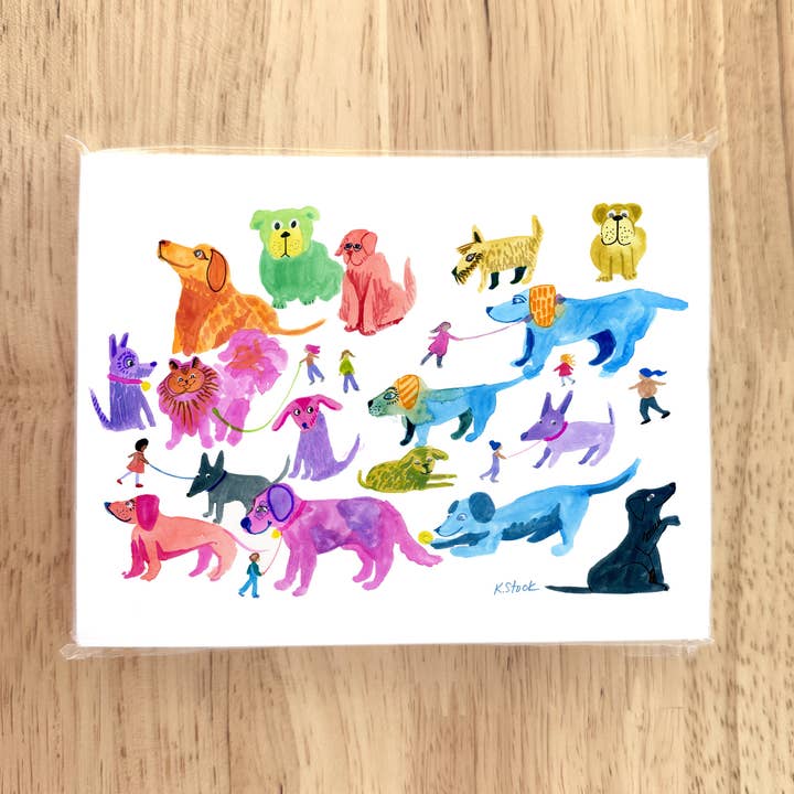 Big Dog Walk - Cartes de notes pour la vente par Kerstin Stock Art