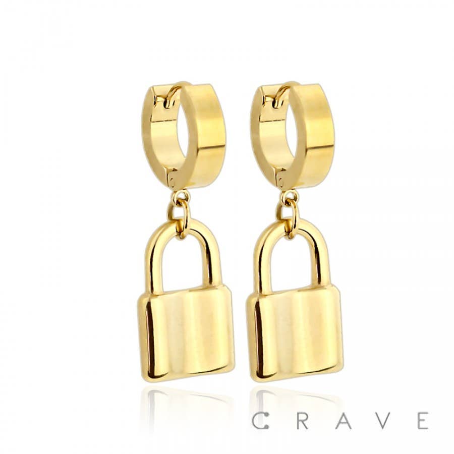 CRAVE - Wholesale Huggie Earrings - PAIR OF SS HUGGIE/HOOP EARRINGS WITH LOCKS3