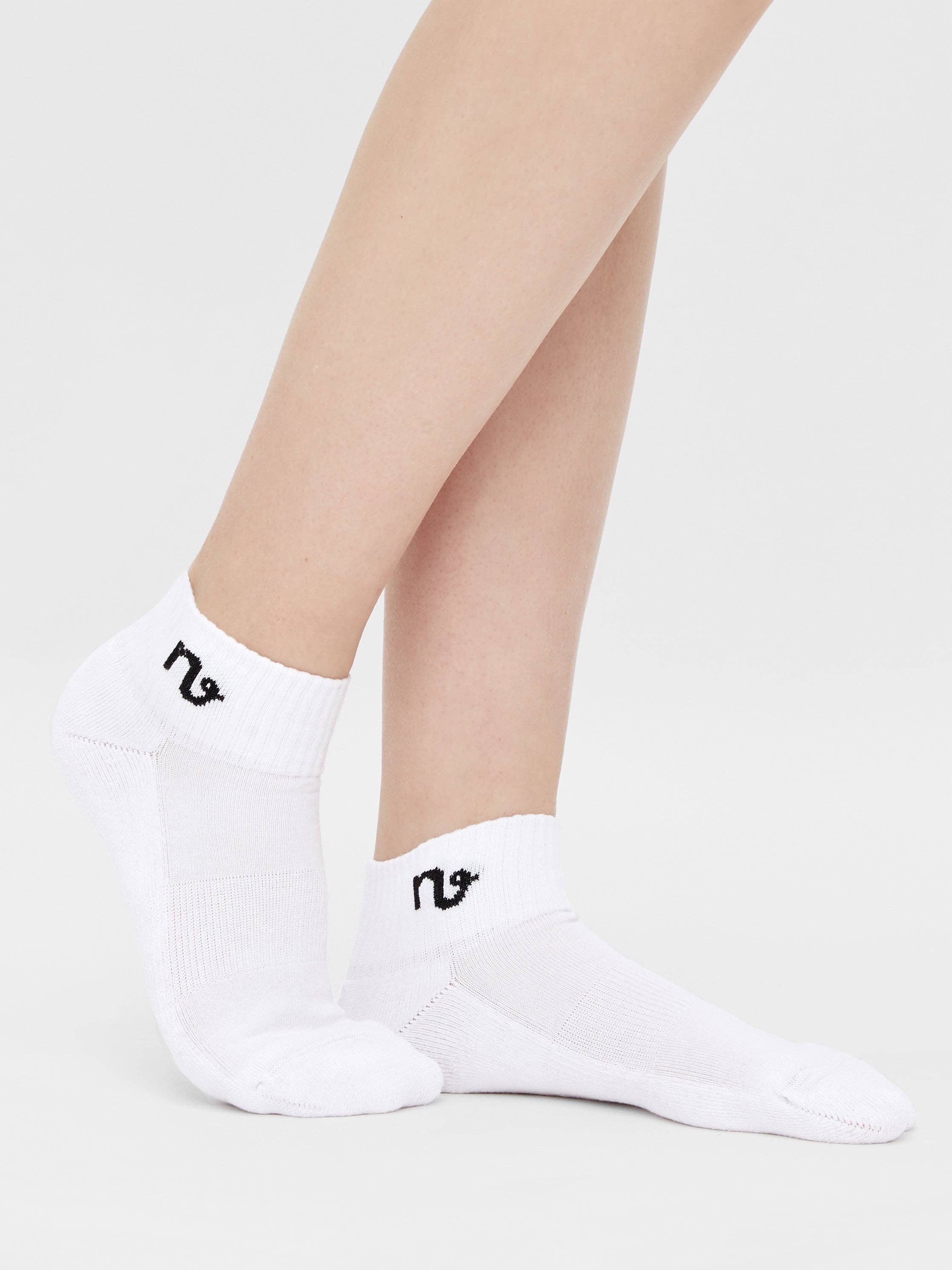 Natural Vibes - Wholesale Socks - Unisex - NV Essentials Socks - White Quarter Socks with Logo0