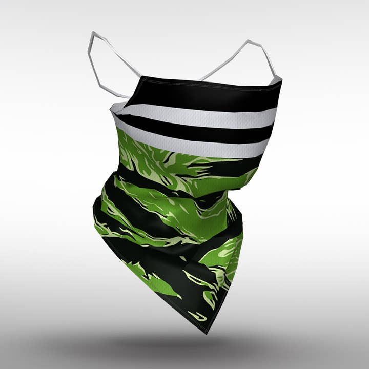 Comfy Bandana Style Neck Gaiter w/ a twist-Camo tiger for wholesale by Graphic Empire