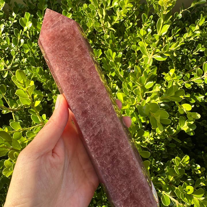 Moon Rituals - Wholesale Spiritual Stone/Crystal - Large Strawberry Quartz Crystal Tower Obelisk – Love & Emotional Healing, Christmas Crystal Gift #34