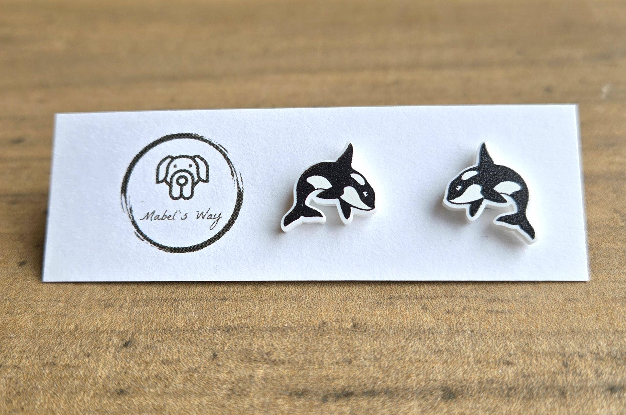 Mabel's Way - Wholesale Stud/Post Earrings - Killer Whale Stud Earrings1
