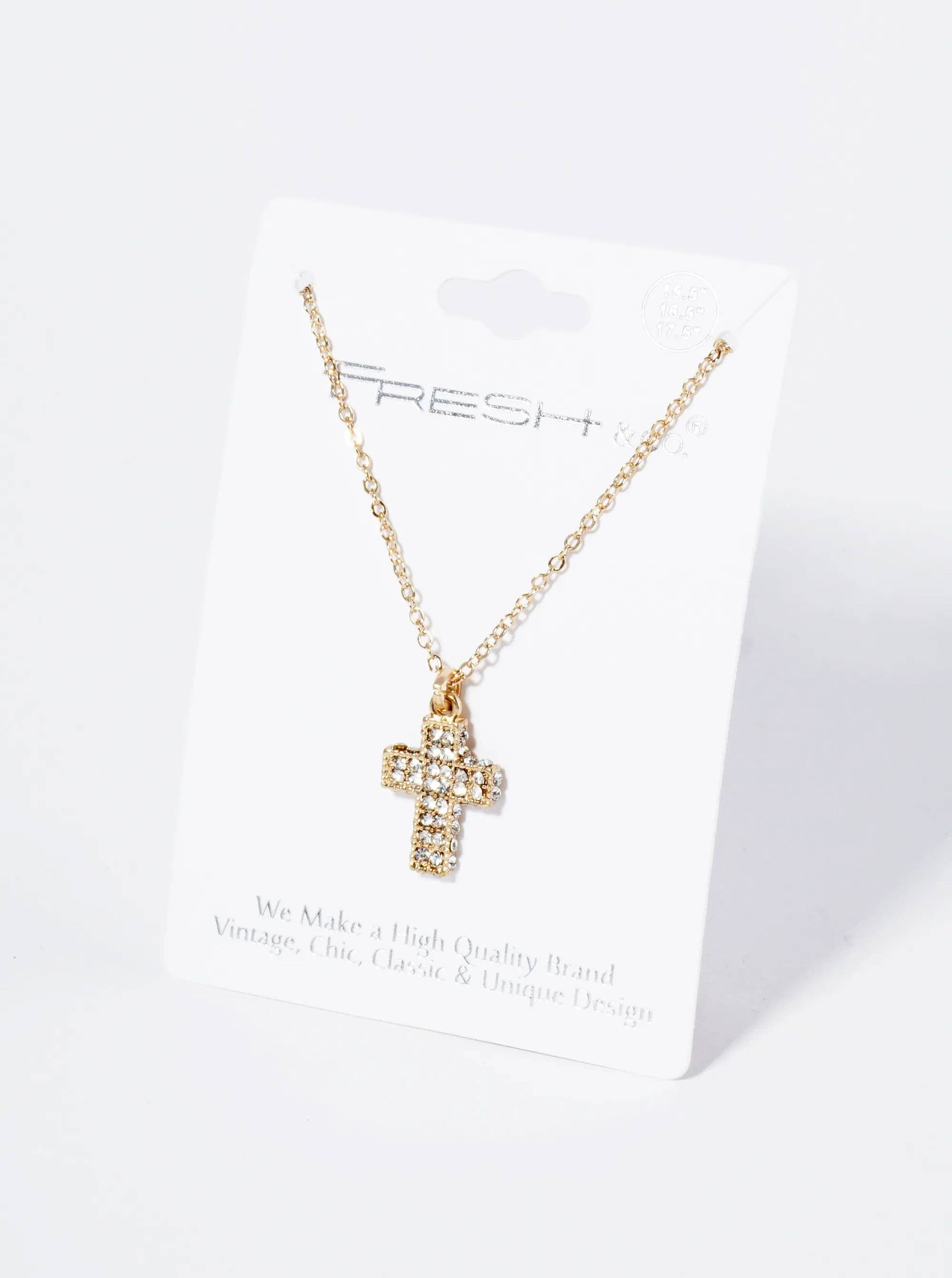 Wild Honey - Wholesale Pendant/Charm Necklace - Crystal Pave Cross Pendant Necklace2