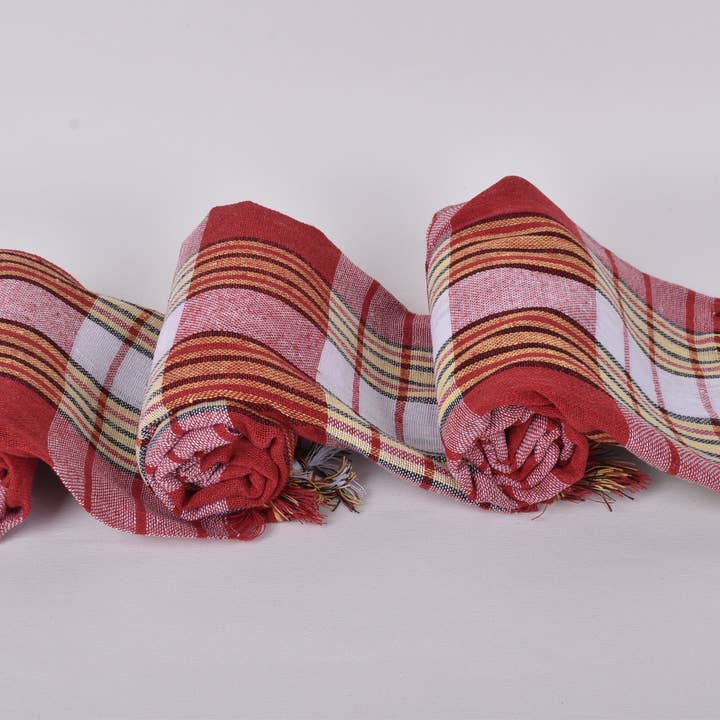Organic Turkish Towels - Wholesale Beach Towel - Embroidered Beach Towel, Custom Yellow-Red Striped Towel8