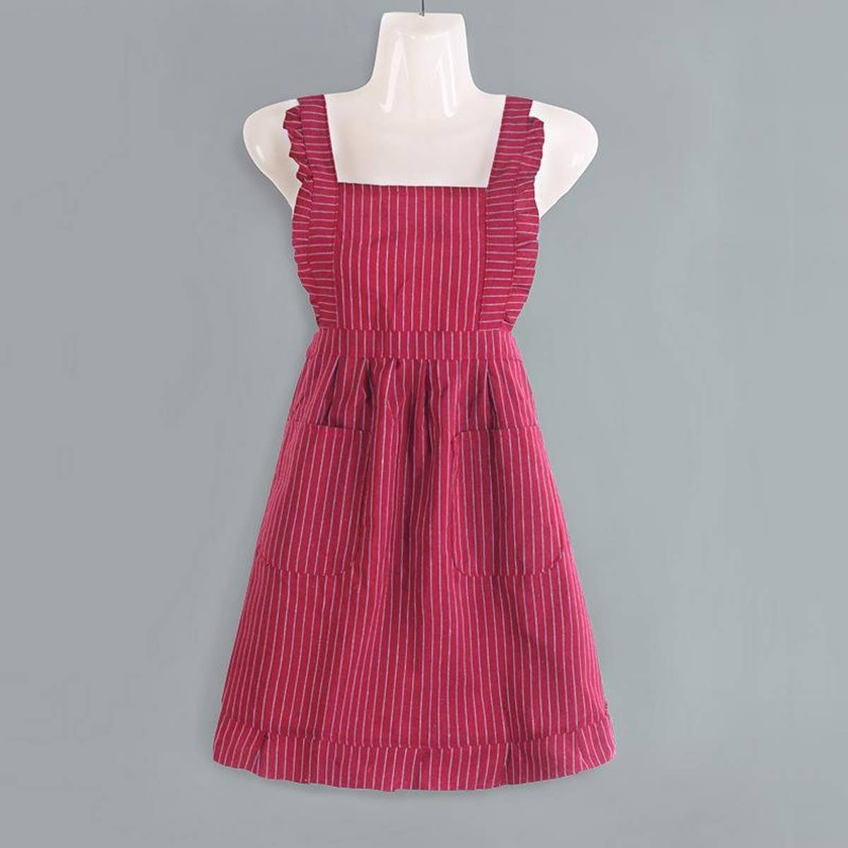 ACCITY - Wholesale Apron - CUTE BREATHABLE STRAP STRIPED PRINCESS APRON_CWMM20461