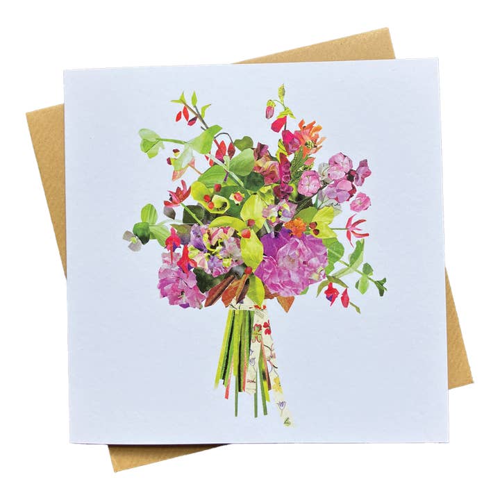 Hydrangea Flower Bouquet Greetings Card for wholesale by Soodle Street Studio