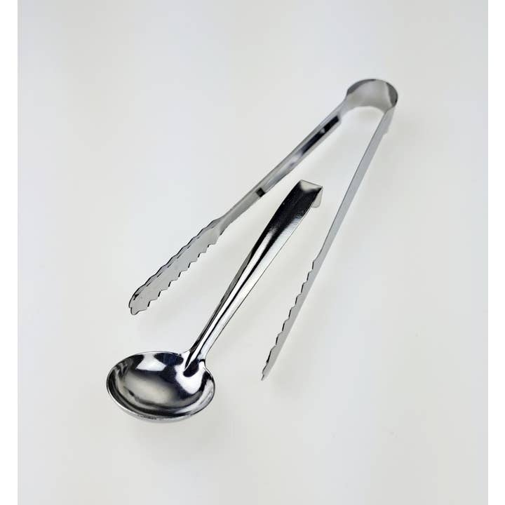 pirotta srl - Wholesale Kitchen Tool/Gadget - G59 |Set Tongs Plus Steel Spoon cm. 15