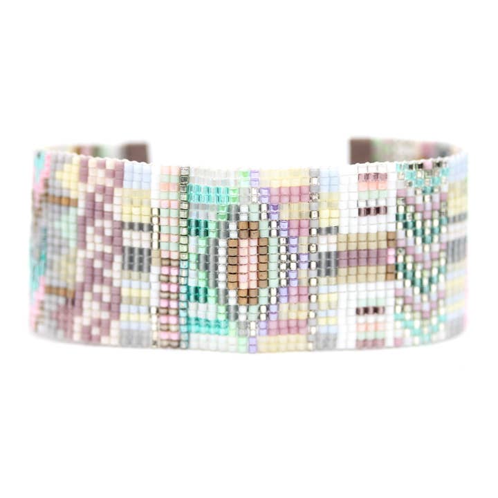 Oslo Handwoven Glass Delica Beaded Cuff Bracelet for wholesale by Julie Rofman