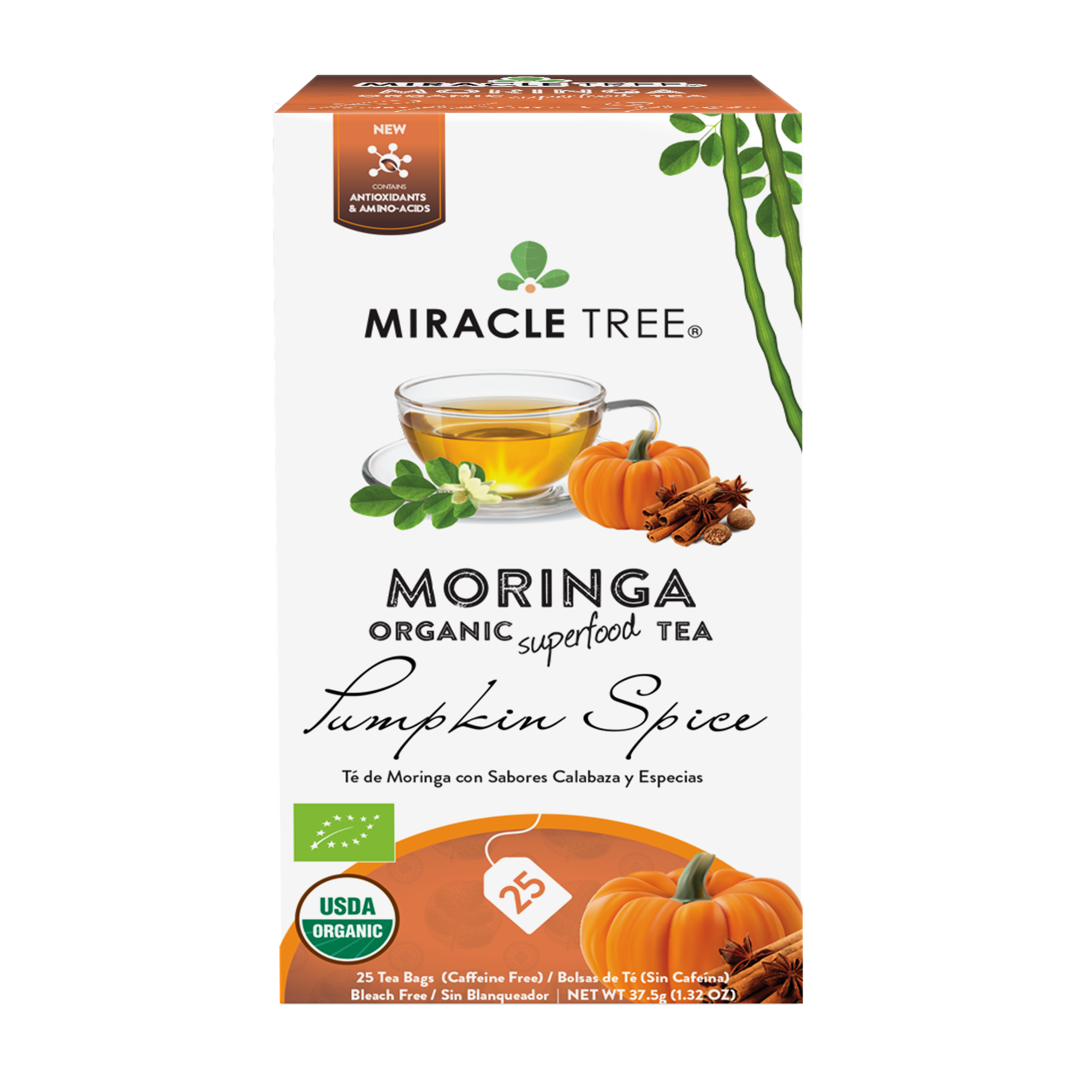 Miracle Tree - Wholesale Tea Bags - Organic Moringa Tea: Pumpkin Spice1