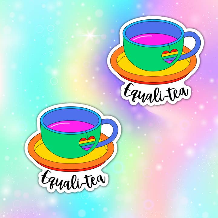 Equali-Tea Sticker for wholesale by Radiant Ginger Designs