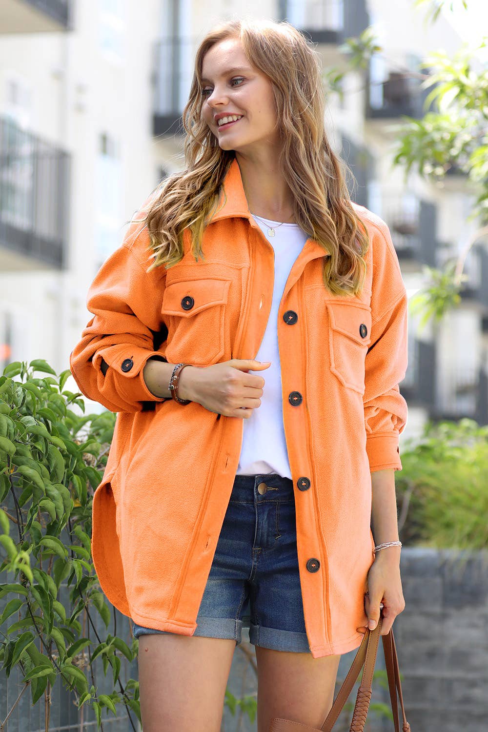 42POPS - Vendita all'ingrosso Giacca a camicia - Donna - ", Giacca in pile basic/oversizee con toppe sui gomiti30