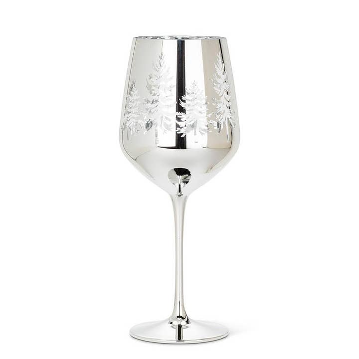 Winter Trees Wine Glass-9.5"H(18oz) for wholesale by Abbott