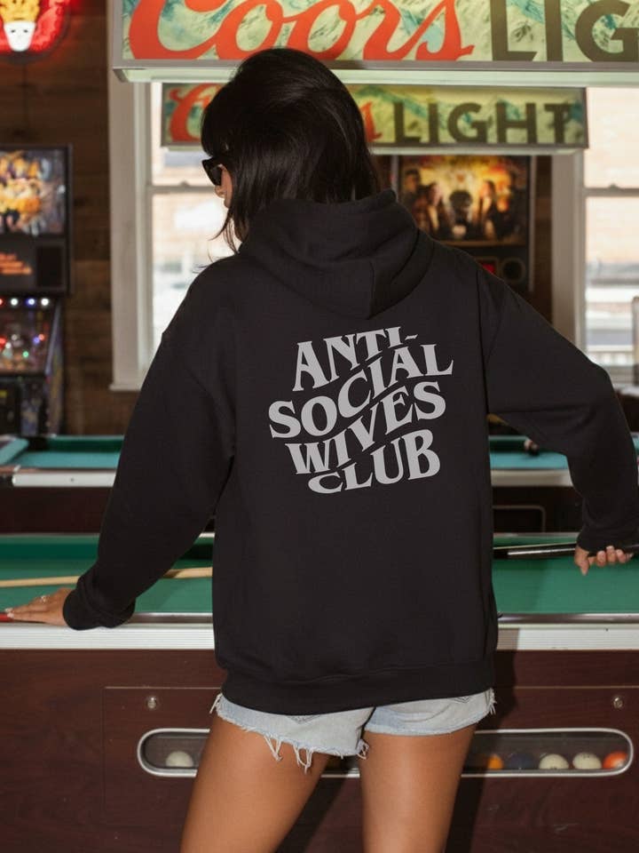ANTI SOCIAL WIVES CLUB HOODIE for wholesale by LOLA MAGNOLIA