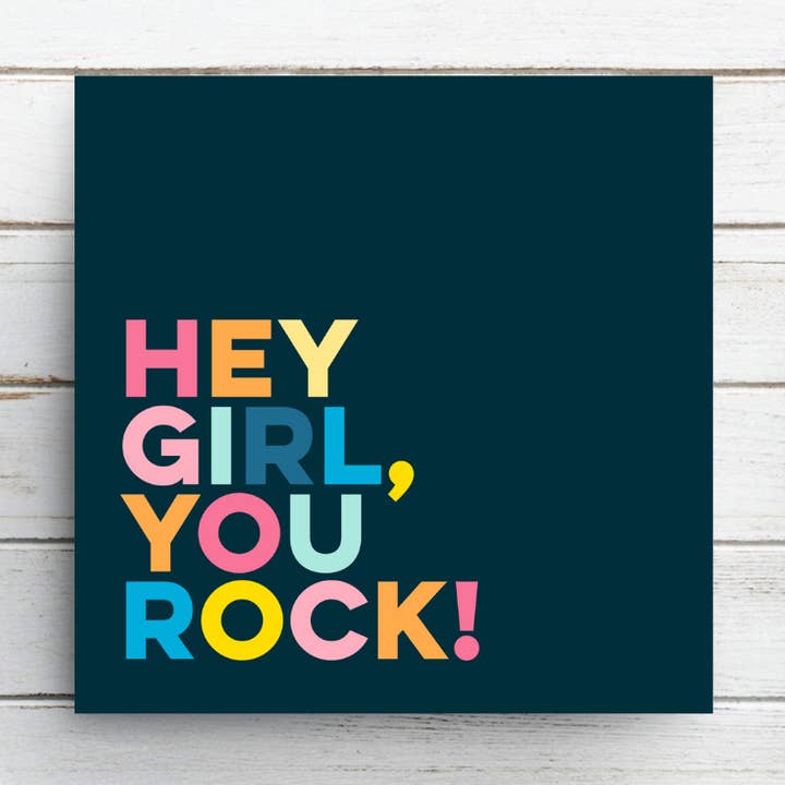 Grußkarte — Hey Girl You Rock für den Großhandel von The Home Of Smiles