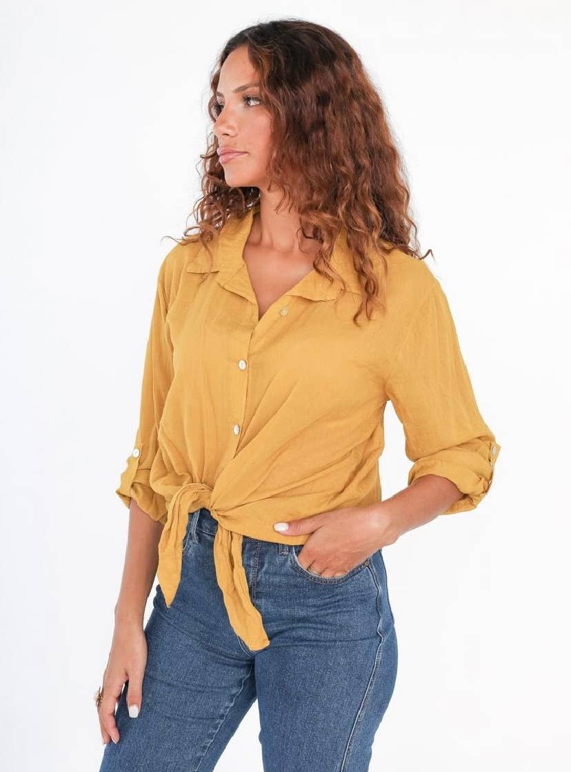 LINEN & COTTON HOUSE – wholesale Tröja med knappar – Dam – BUNDEN BOMULLSSKJORTA 42602 3