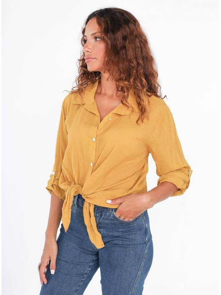 LINEN & COTTON HOUSE – wholesale Tröja med knappar – Dam – BUNDEN BOMULLSSKJORTA 42602 3